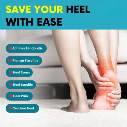 Heel Protectors for Achilles Tendonitis, Plantar Fasciitis, Heel Spurs Relief, Breathable Air Holes Design