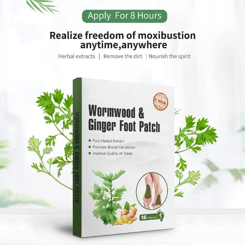 Detox Foot Patches, 20 Pcs Wormwood Foot Patches for Pain Relief, Strength Pain Relief Patch for Foot, Wormwood Deep Cleaning Foot Patch for Men and Women