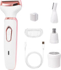 4 in 1 Electric Razor for Women, Lady Electric Shaver Hair Remover for Face Legs Nose Underarm, Portable Bikini Trimmer Wet & Dry Cordless Hair Removal Trimmer