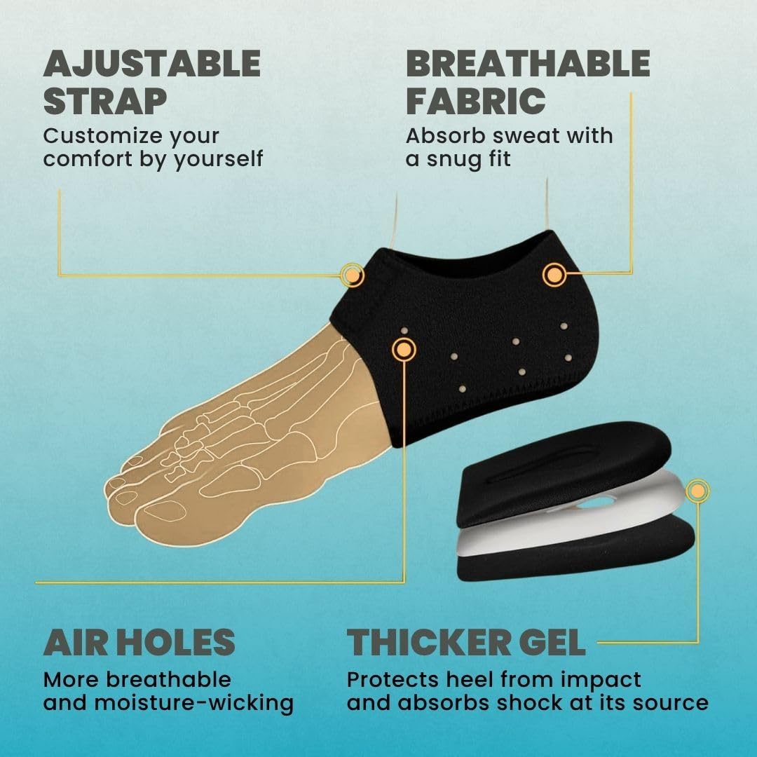 Heel Protectors for Achilles Tendonitis, Plantar Fasciitis, Heel Spurs Relief, Breathable Air Holes Design