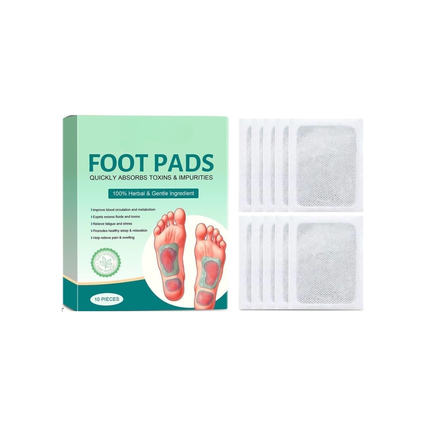 100% Merbal & Gentle Ingredient Detox Foot Patch RG (1 BOX = 20 PATCHES-BUY 1 GET 2 FREE)