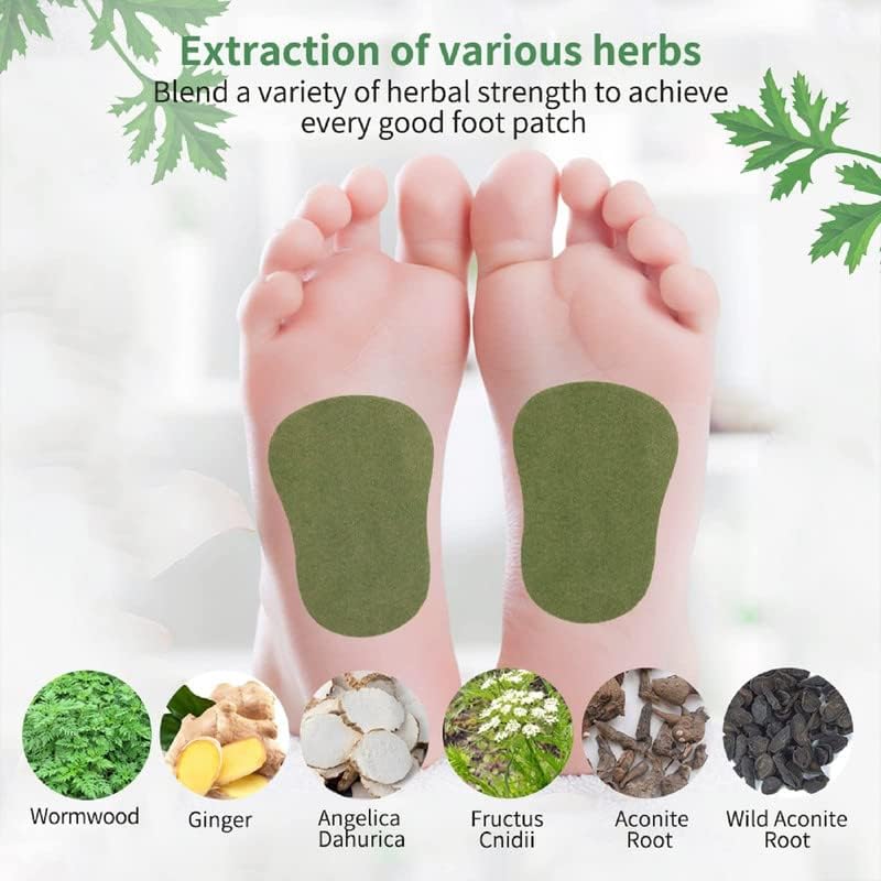Detox Foot Patches, 20 Pcs Wormwood Foot Patches for Pain Relief, Strength Pain Relief Patch for Foot, Wormwood Deep Cleaning Foot Patch for Men and Women