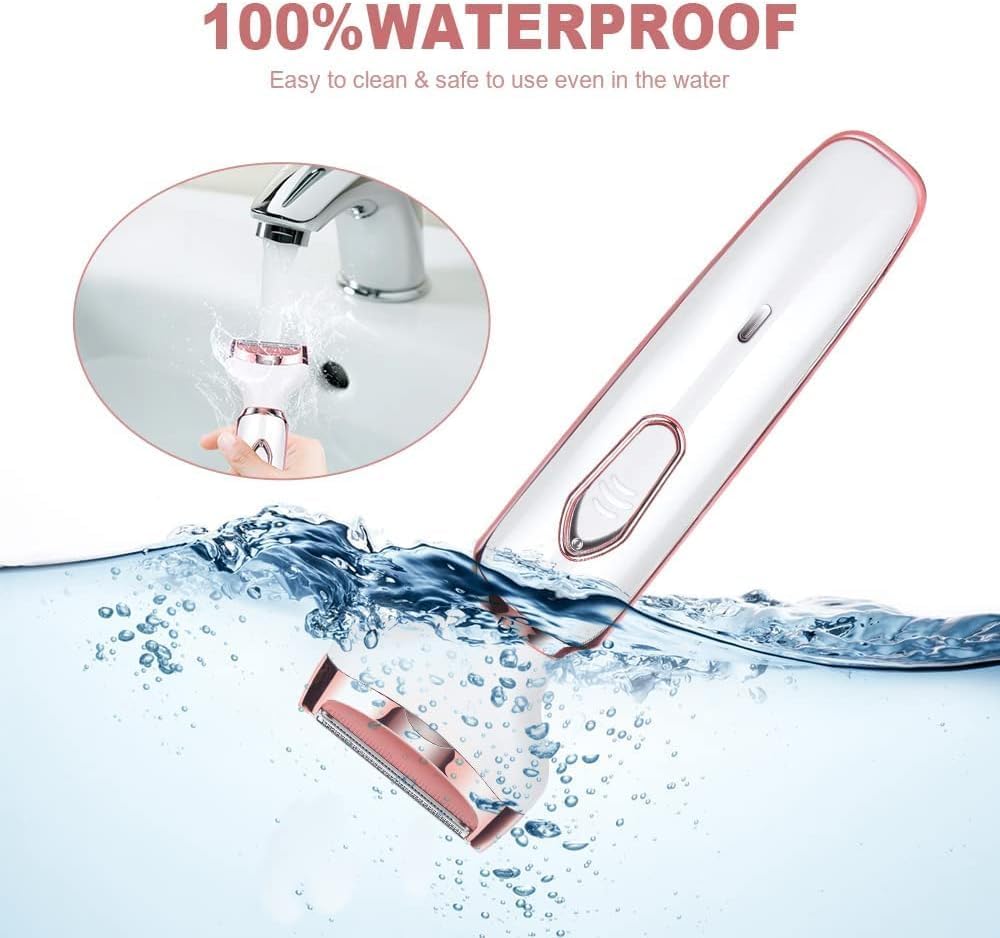 4 in 1 Electric Razor for Women, Lady Electric Shaver Hair Remover for Face Legs Nose Underarm, Portable Bikini Trimmer Wet & Dry Cordless Hair Removal Trimmer