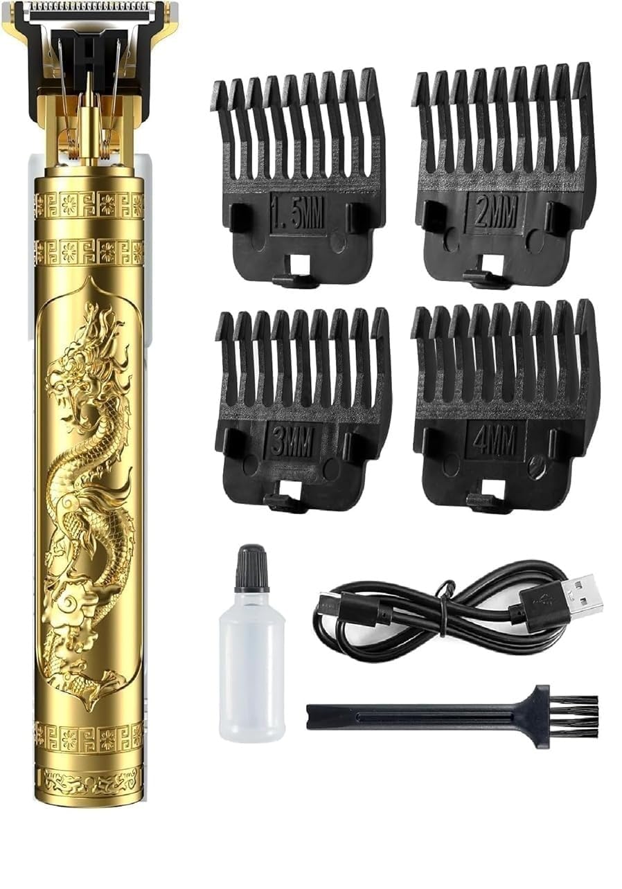 Stylish Golden USB Rechargeable Trimmer with Free Digital Watch