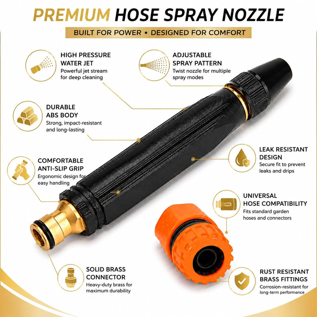 Rotatory 5-in-1 High Pressure Cleaning & Washing Nozzle
