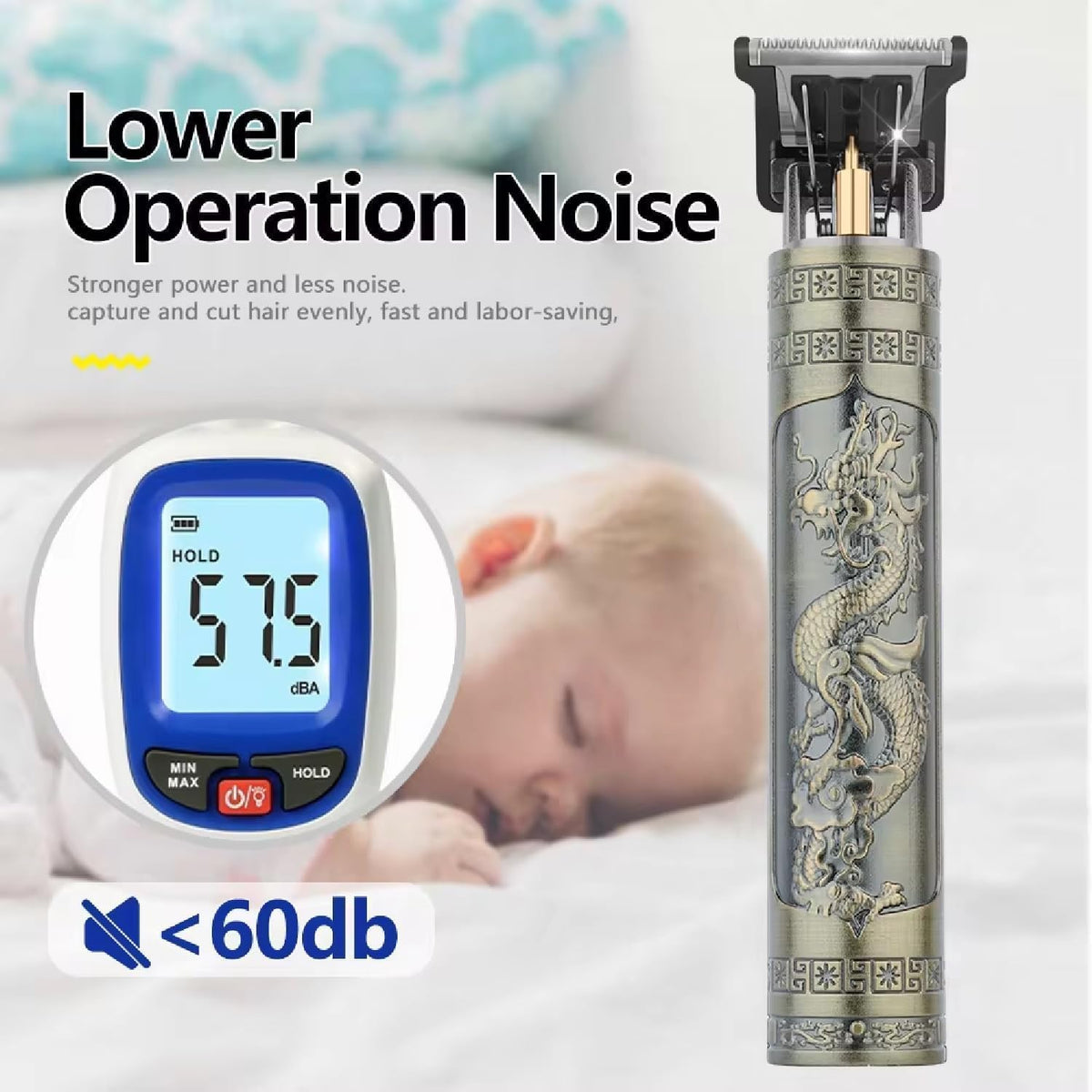 Stylish Golden USB Rechargeable Trimmer with Free Digital Watch