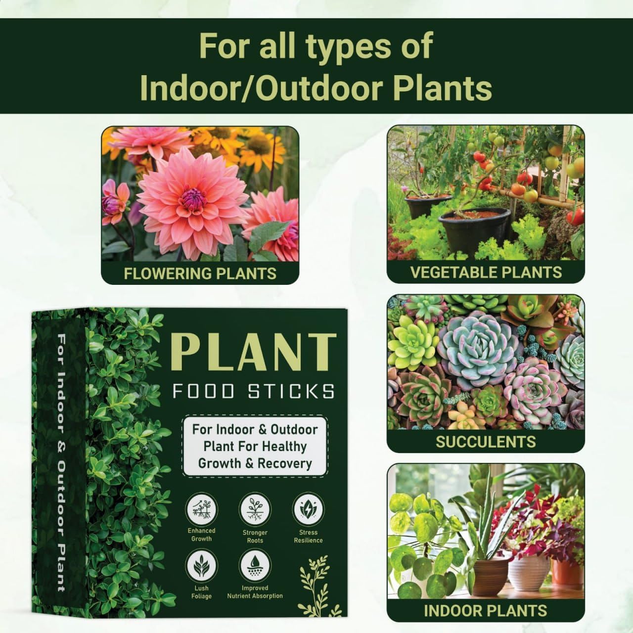 Plant Food Fertilizer Sticks For All Home Garden Indoor & Outdoor Plants | Plant Growth Booster, fertilizer For Plants