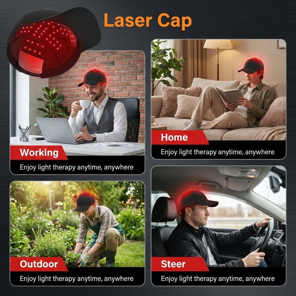 Therapy Cap | Fight Hair Loss | Regrow Thicker Hair Red Light Therapy Hair Cap