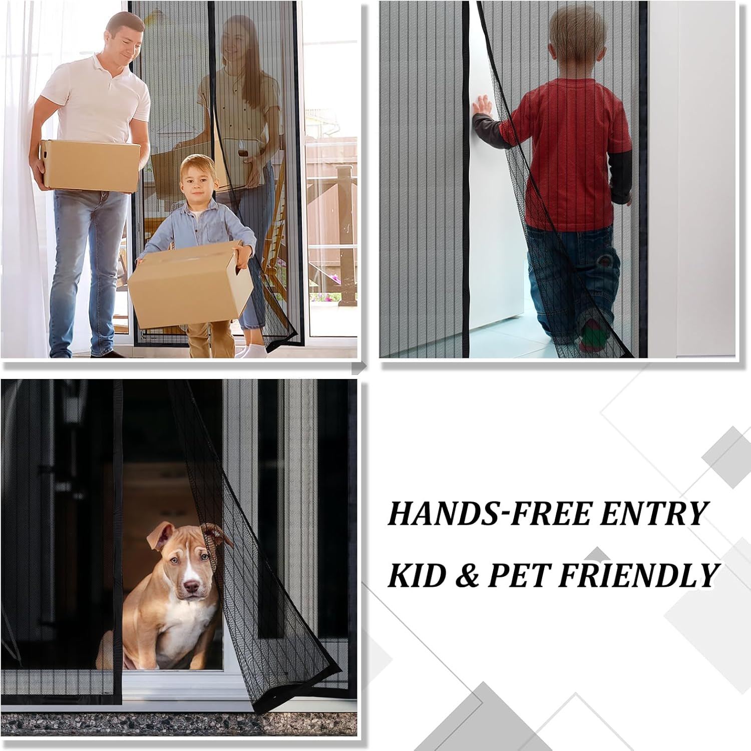 Mosquito Door Net for Auto-Closing Insect Screen/Curtain to Keep Mosquito & Flies Out, Kids & Pet Friendly (Height - 210 cm) One Size Fits all Door Type