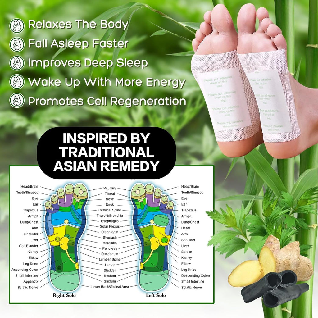 100% Merbal & Gentle Ingredient Detox Foot Patch RG (1 BOX = 20 PATCHES-BUY 1 GET 2 FREE)